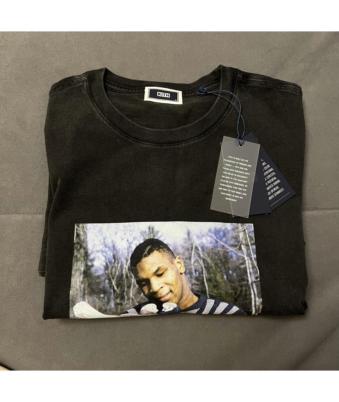 KITH Черная хлопковая футболка, фото 5
