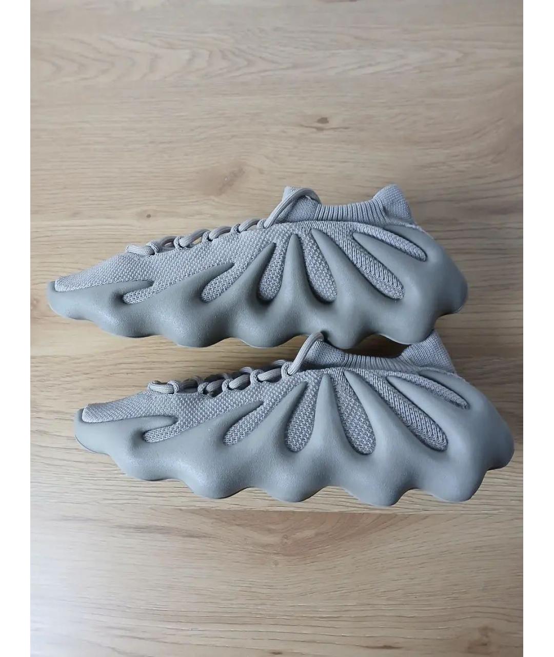 ADIDAS YEEZY Бежевые текстильные низкие кроссовки / кеды, фото 3