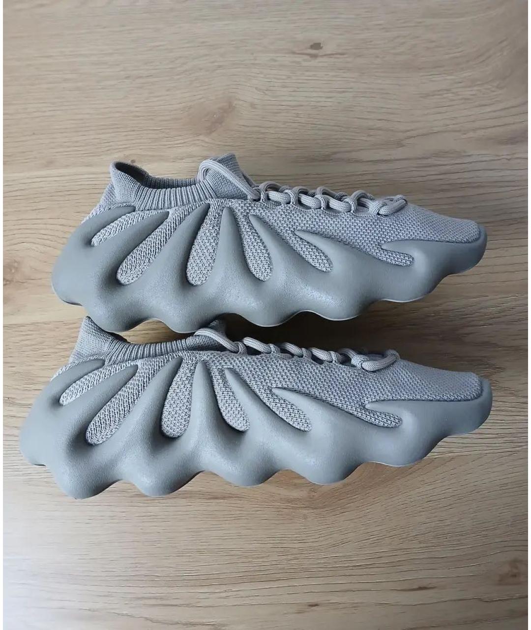 ADIDAS YEEZY Бежевые текстильные низкие кроссовки / кеды, фото 4