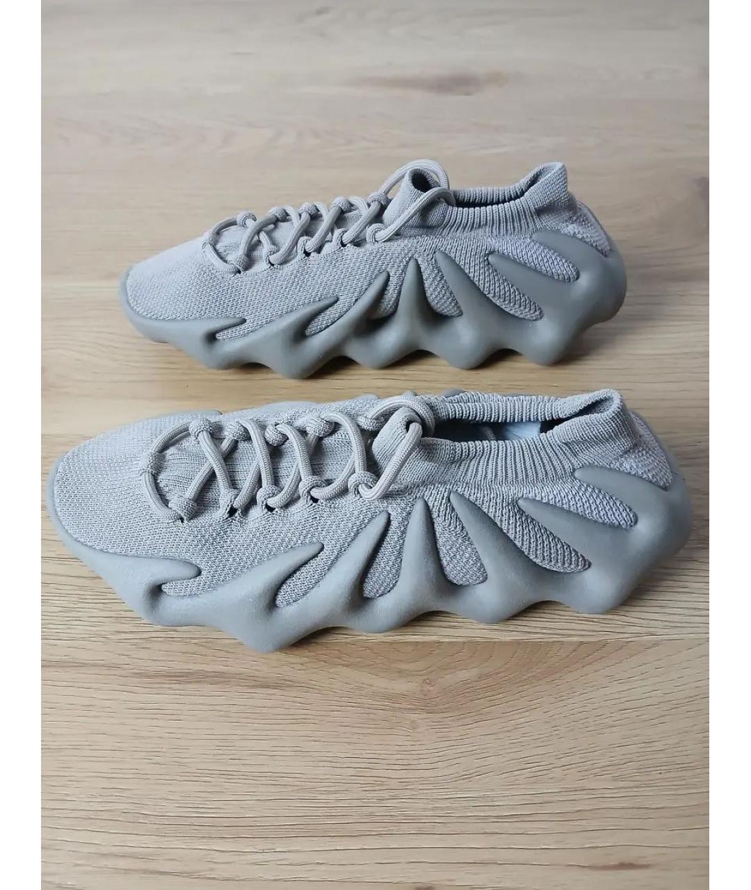 ADIDAS YEEZY Бежевые текстильные низкие кроссовки / кеды, фото 2