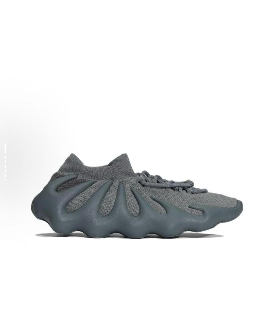 ADIDAS YEEZY Антрацитовые текстильные низкие кроссовки / кеды, фото 5