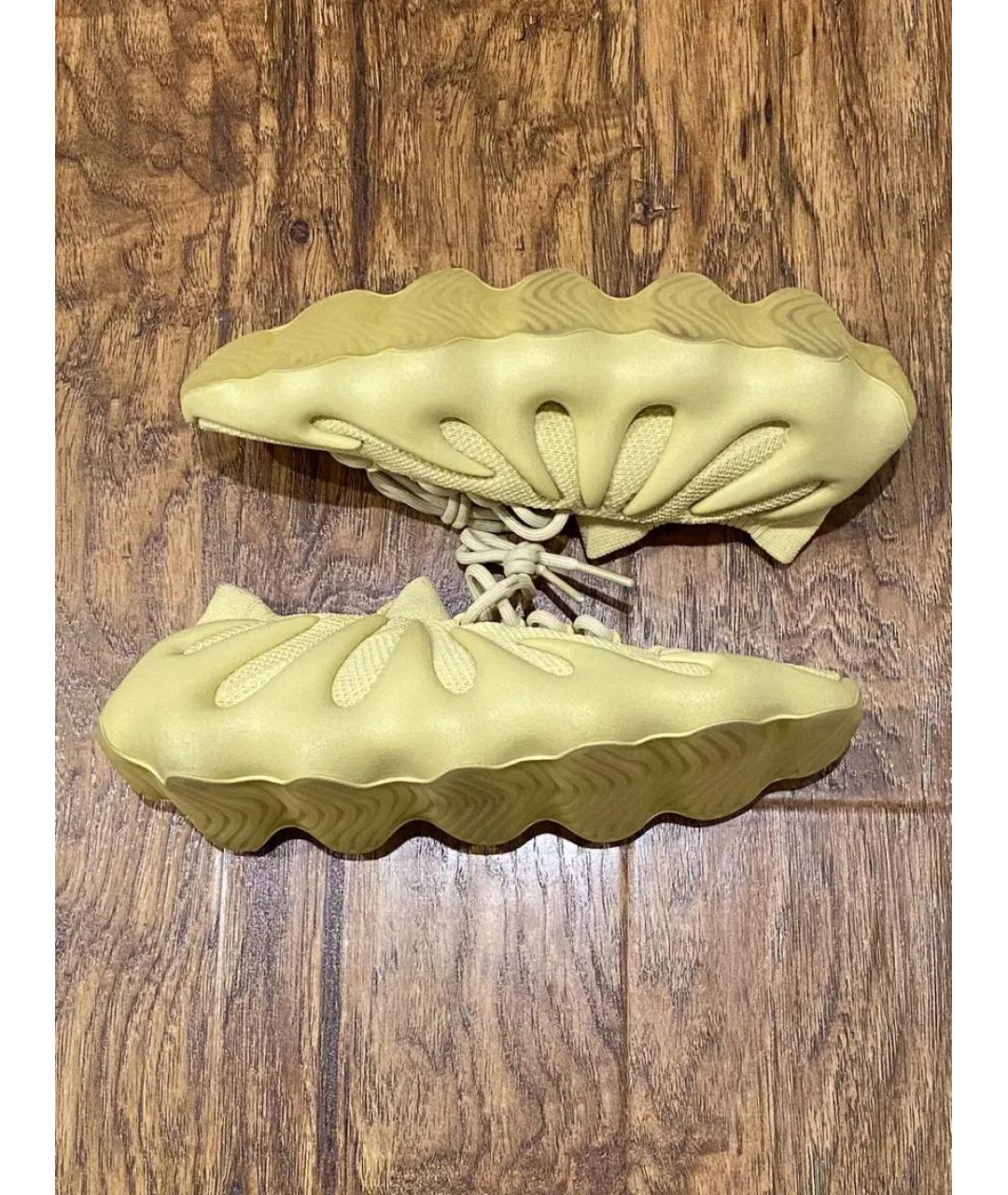 ADIDAS YEEZY Желтые текстильные низкие кроссовки / кеды, фото 4
