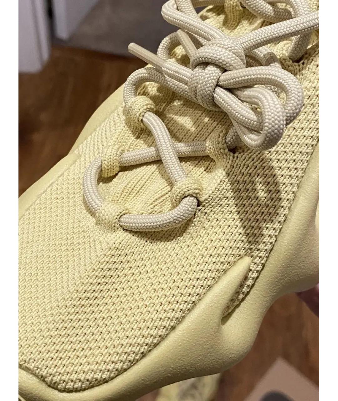 ADIDAS YEEZY Желтые текстильные низкие кроссовки / кеды, фото 5