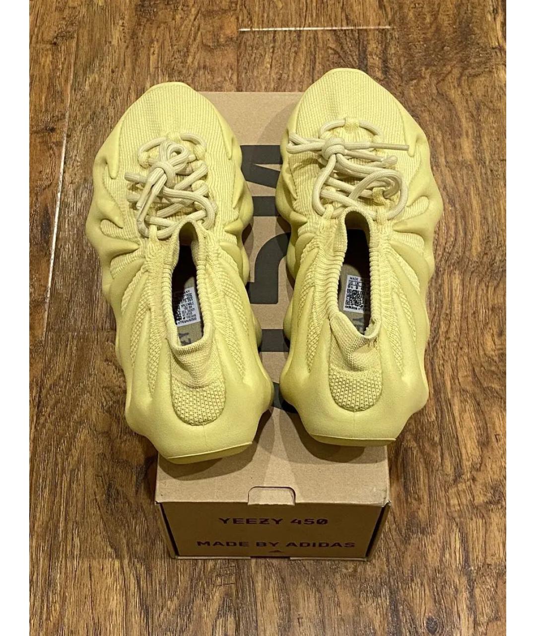 ADIDAS YEEZY Желтые текстильные низкие кроссовки / кеды, фото 3