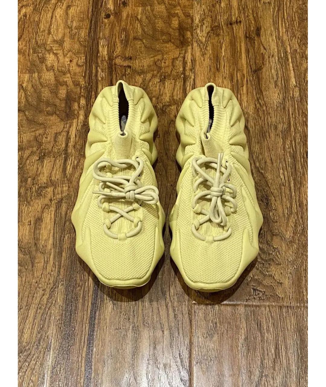 ADIDAS YEEZY Желтые текстильные низкие кроссовки / кеды, фото 2
