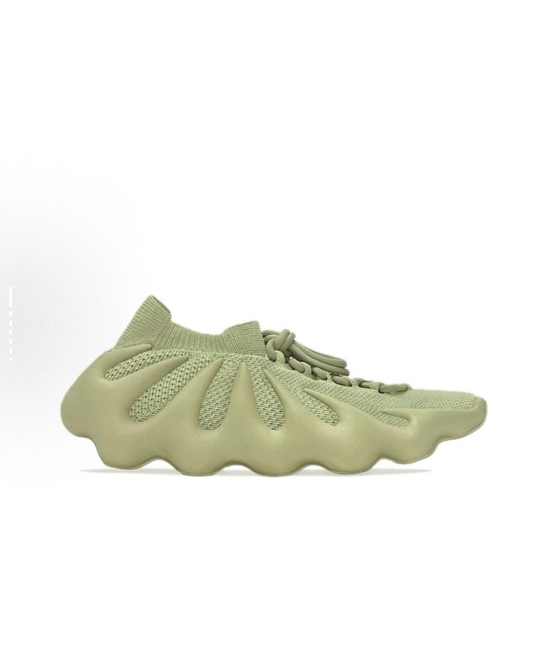 ADIDAS YEEZY Зеленые текстильные низкие кроссовки / кеды, фото 5
