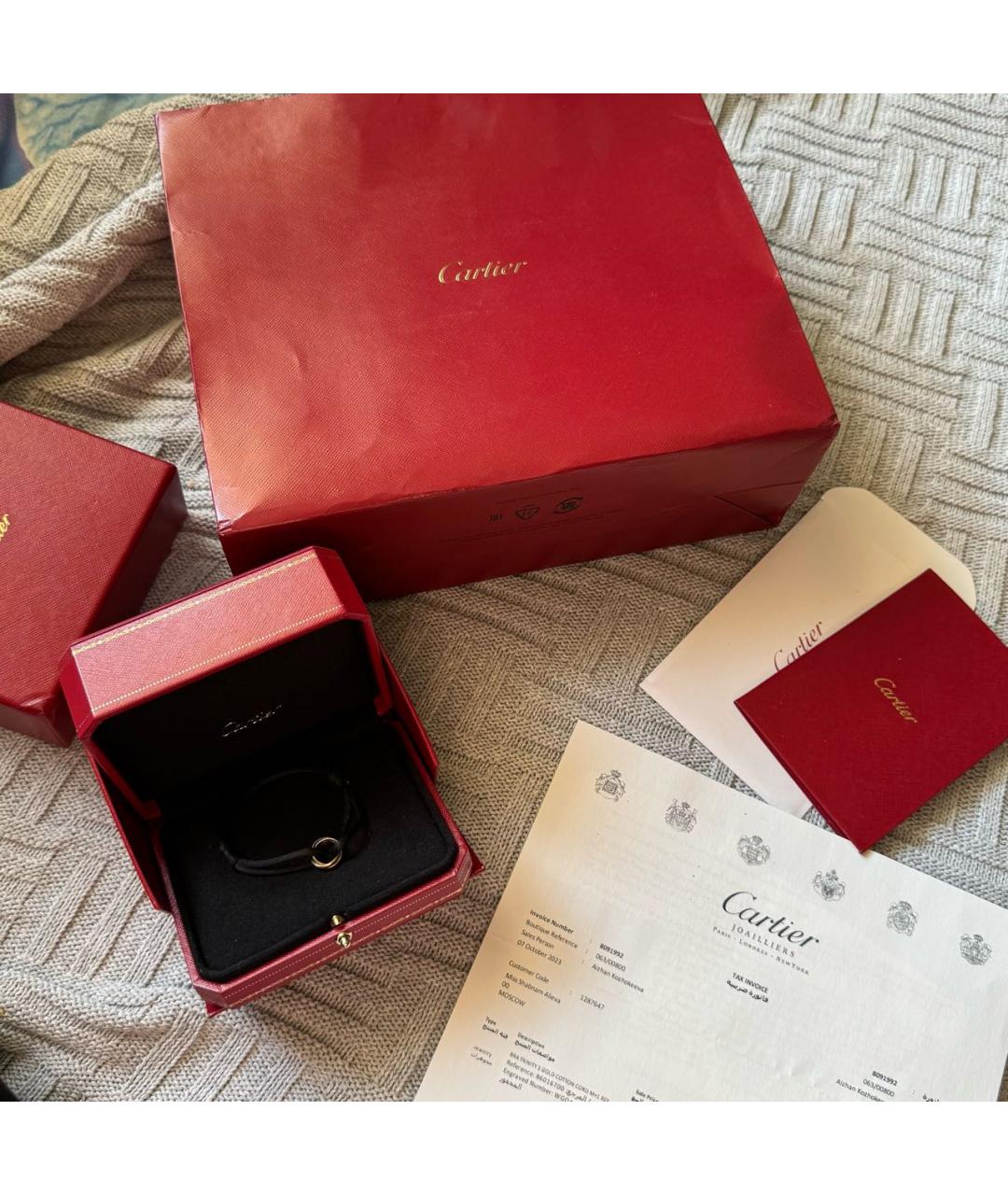 CARTIER Черный браслет из желтого золота, фото 2