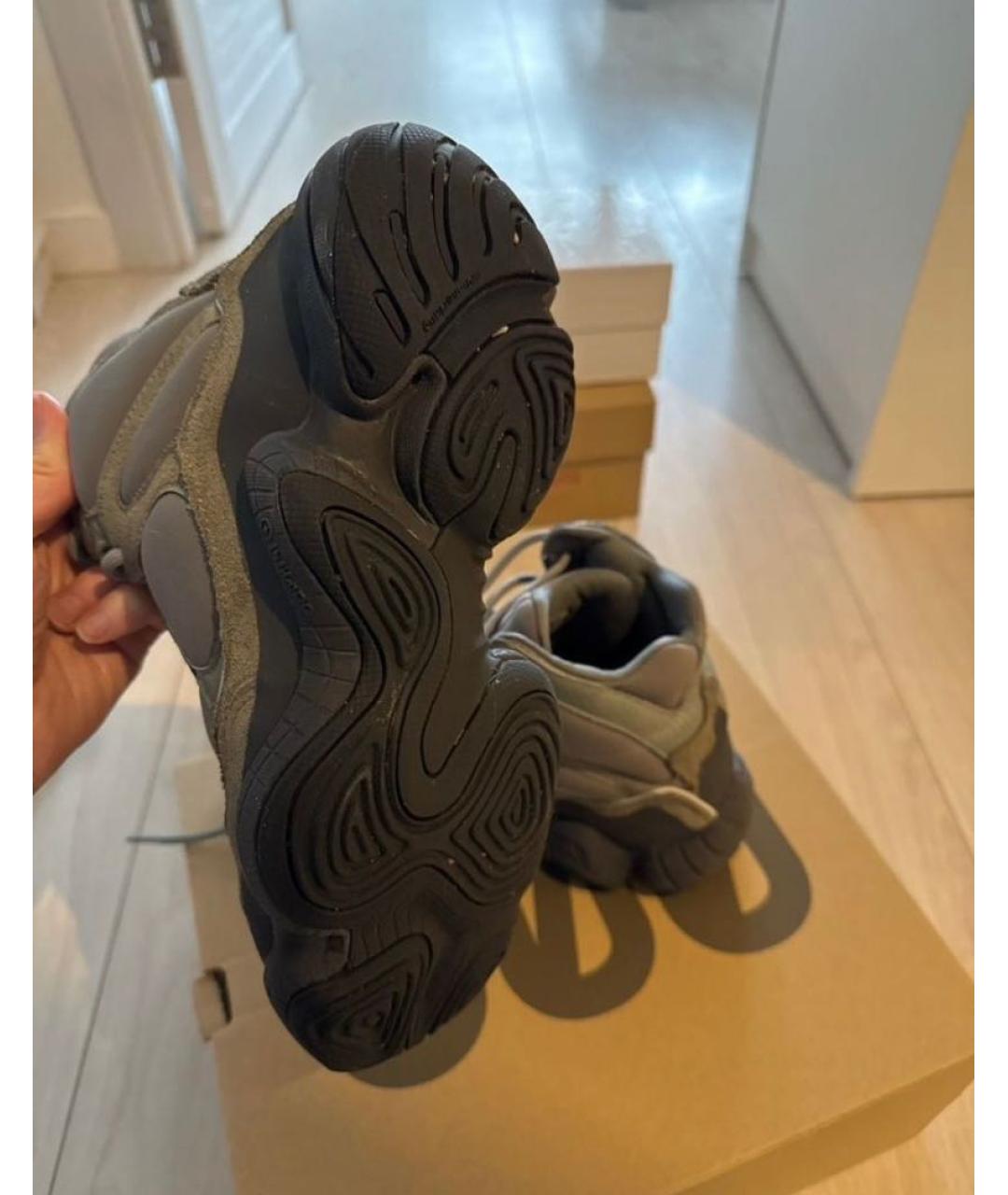 ADIDAS YEEZY Серые замшевые высокие кроссовки / кеды, фото 5