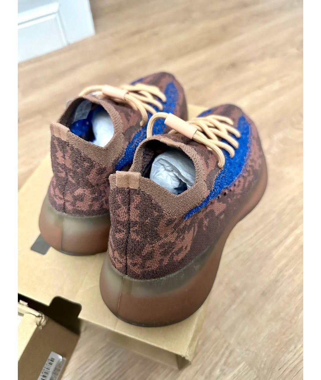 ADIDAS YEEZY Коричневые текстильные кроссовки, фото 3