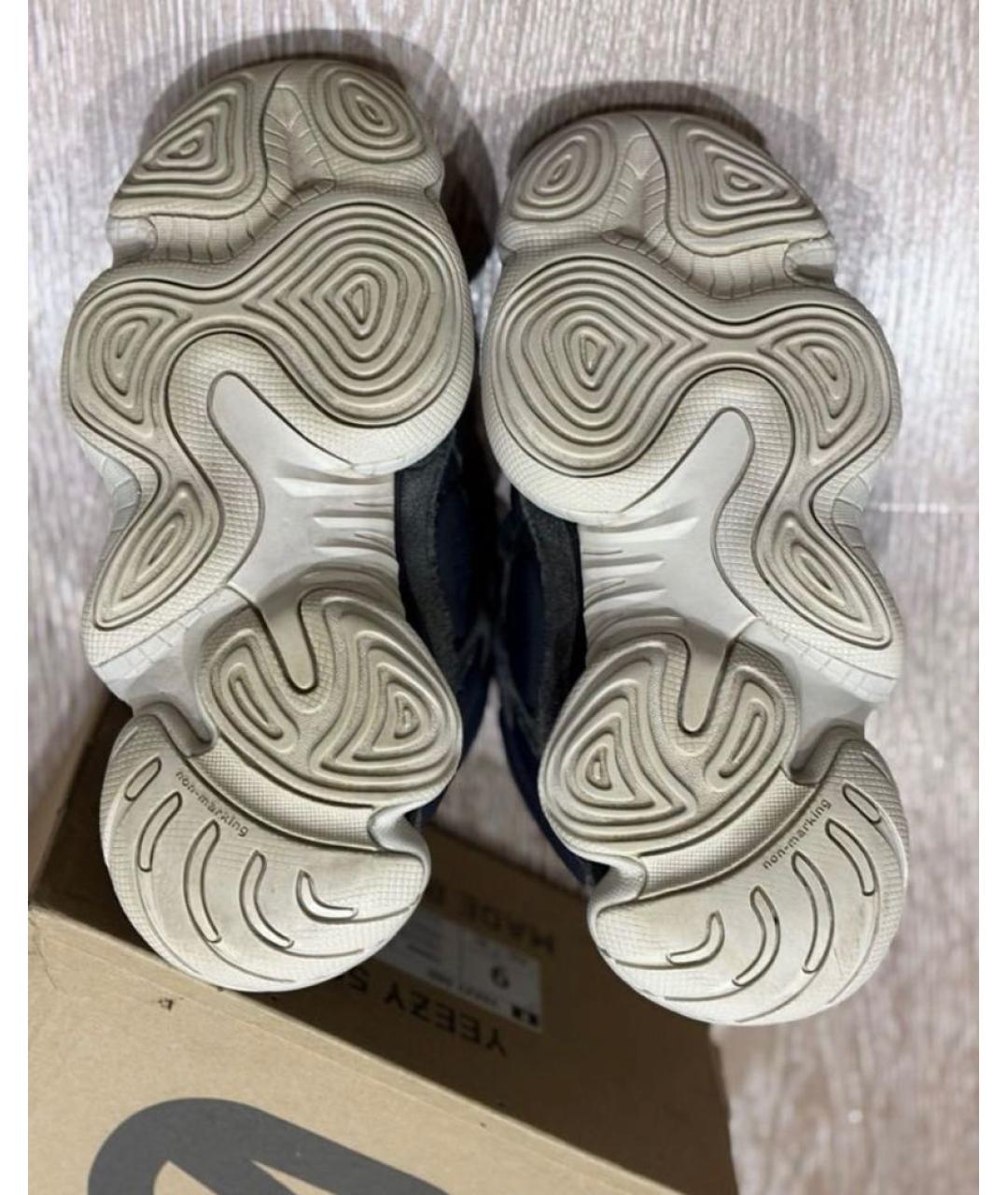 ADIDAS YEEZY Синие замшевые высокие кроссовки / кеды, фото 5