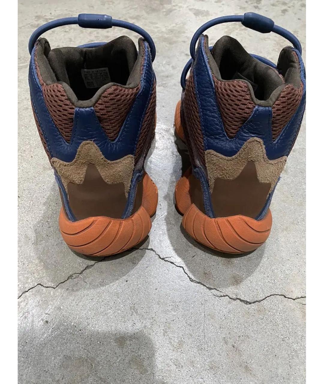 ADIDAS YEEZY Коричневые замшевые высокие кроссовки / кеды, фото 3