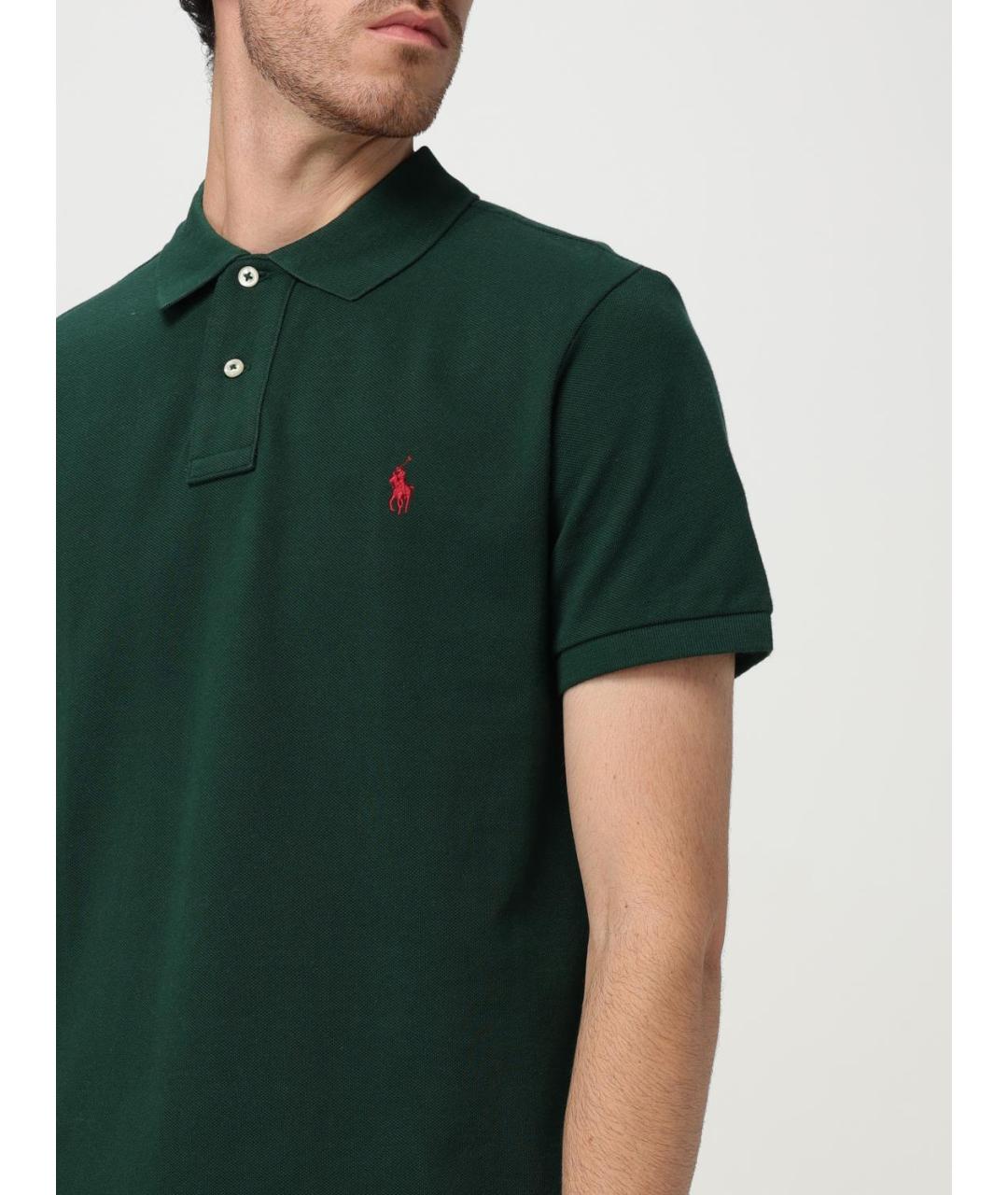 POLO RALPH LAUREN Зеленые поло с коротким рукавом, фото 4