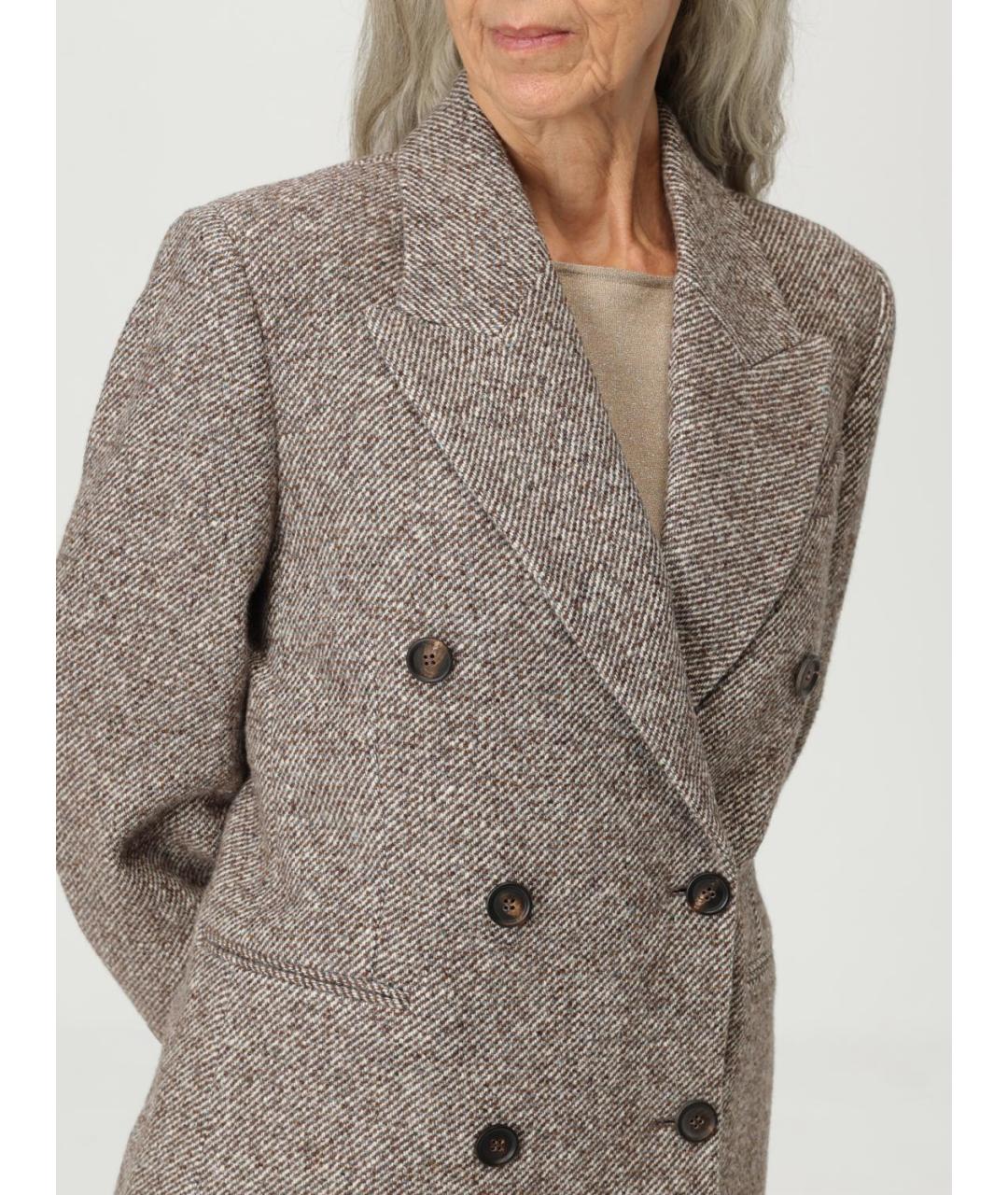 BRUNELLO CUCINELLI Коричневое пальто, фото 6
