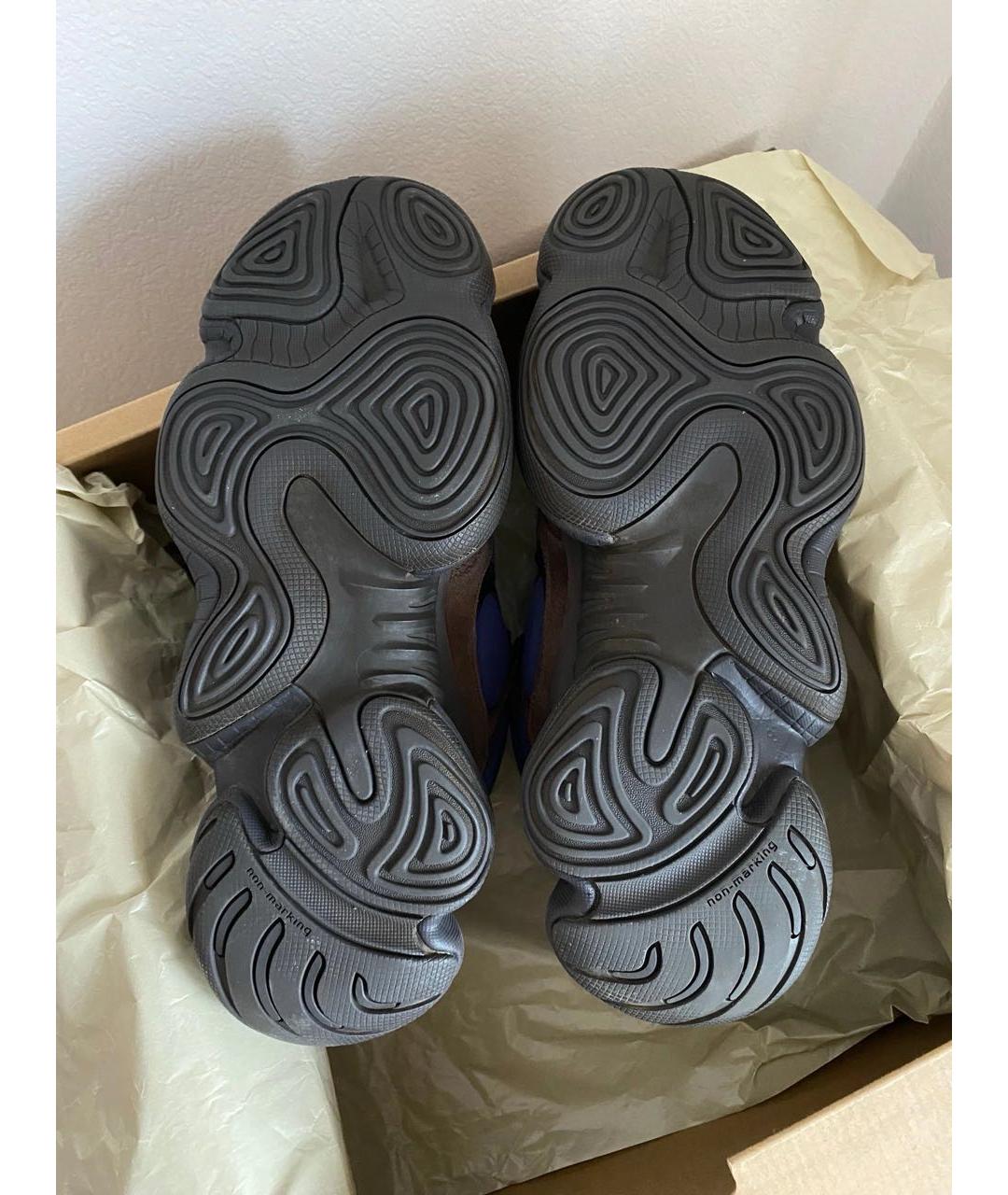 ADIDAS YEEZY Коричневые замшевые высокие кроссовки / кеды, фото 4