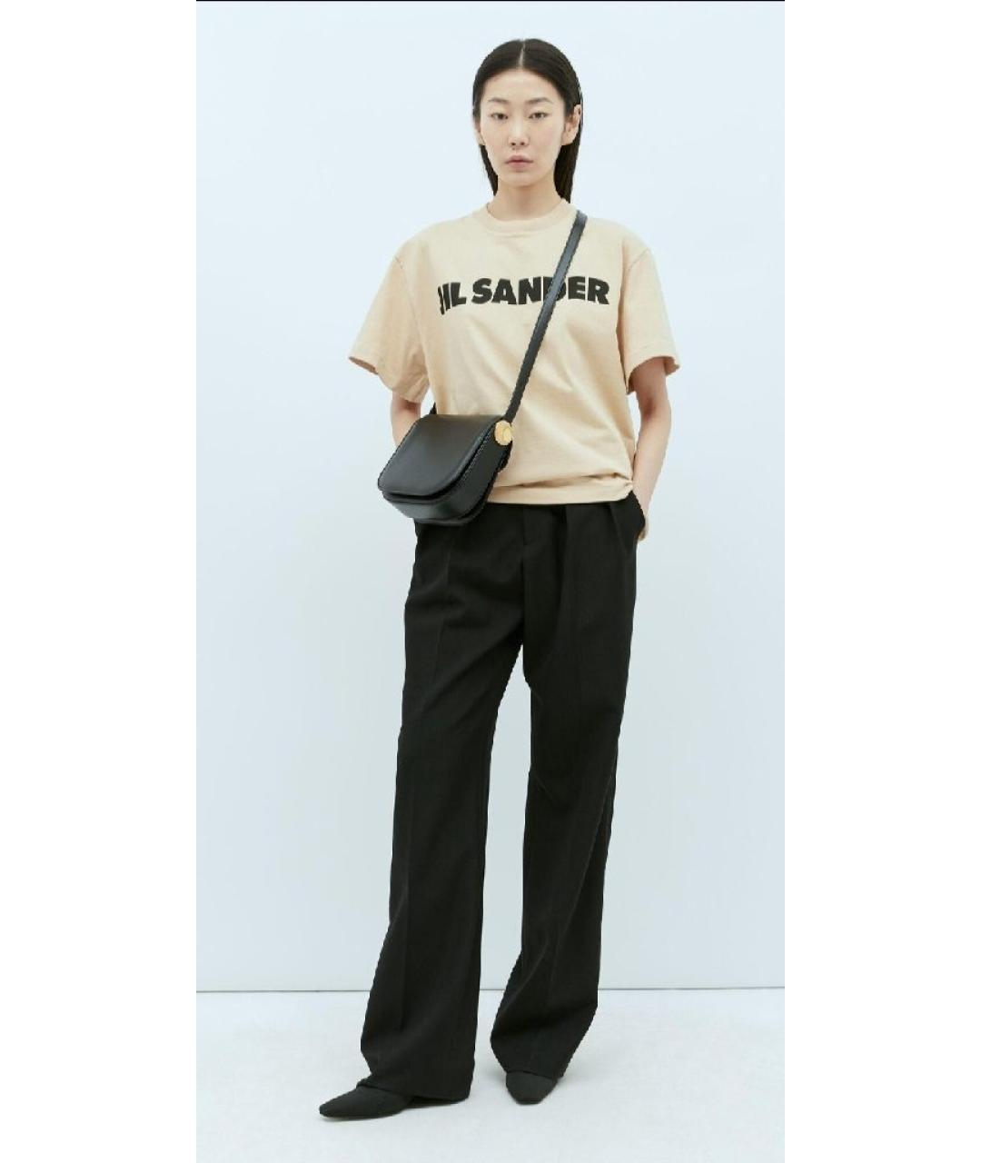 JIL SANDER Бежевая хлопковая футболка, фото 4