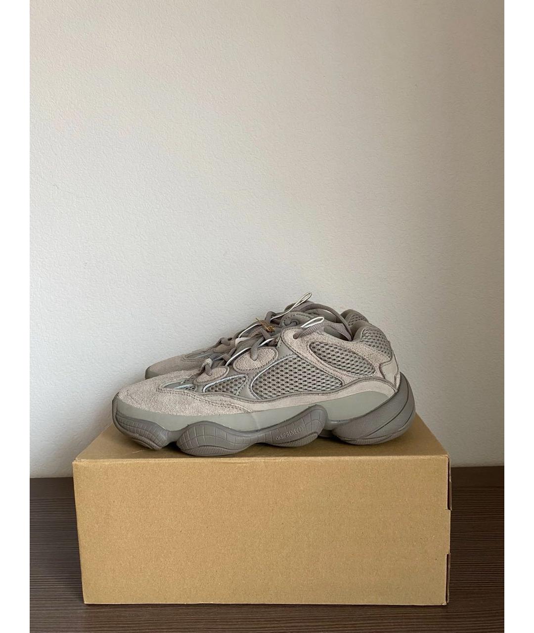 ADIDAS YEEZY Серые замшевые низкие кроссовки / кеды, фото 4