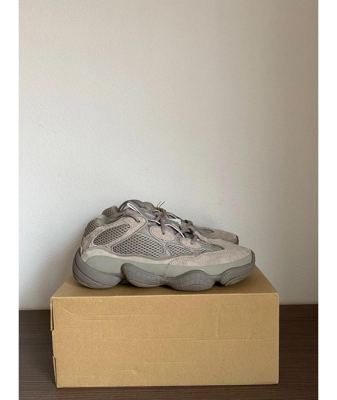 ADIDAS YEEZY Серые замшевые низкие кроссовки / кеды, фото 3
