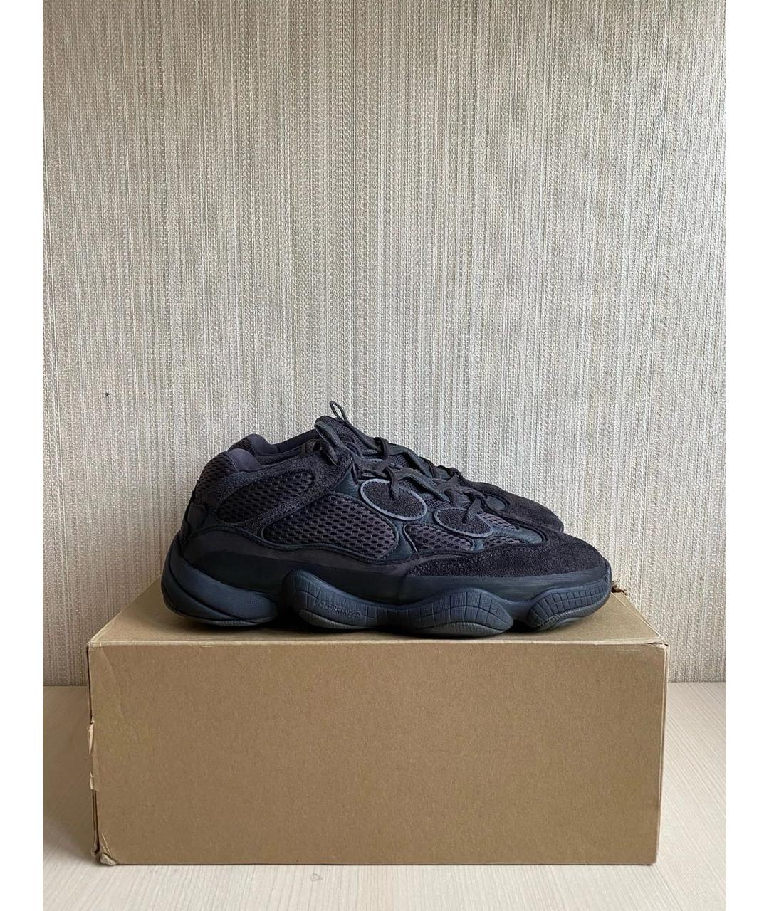 ADIDAS YEEZY Черные замшевые низкие кроссовки / кеды, фото 4