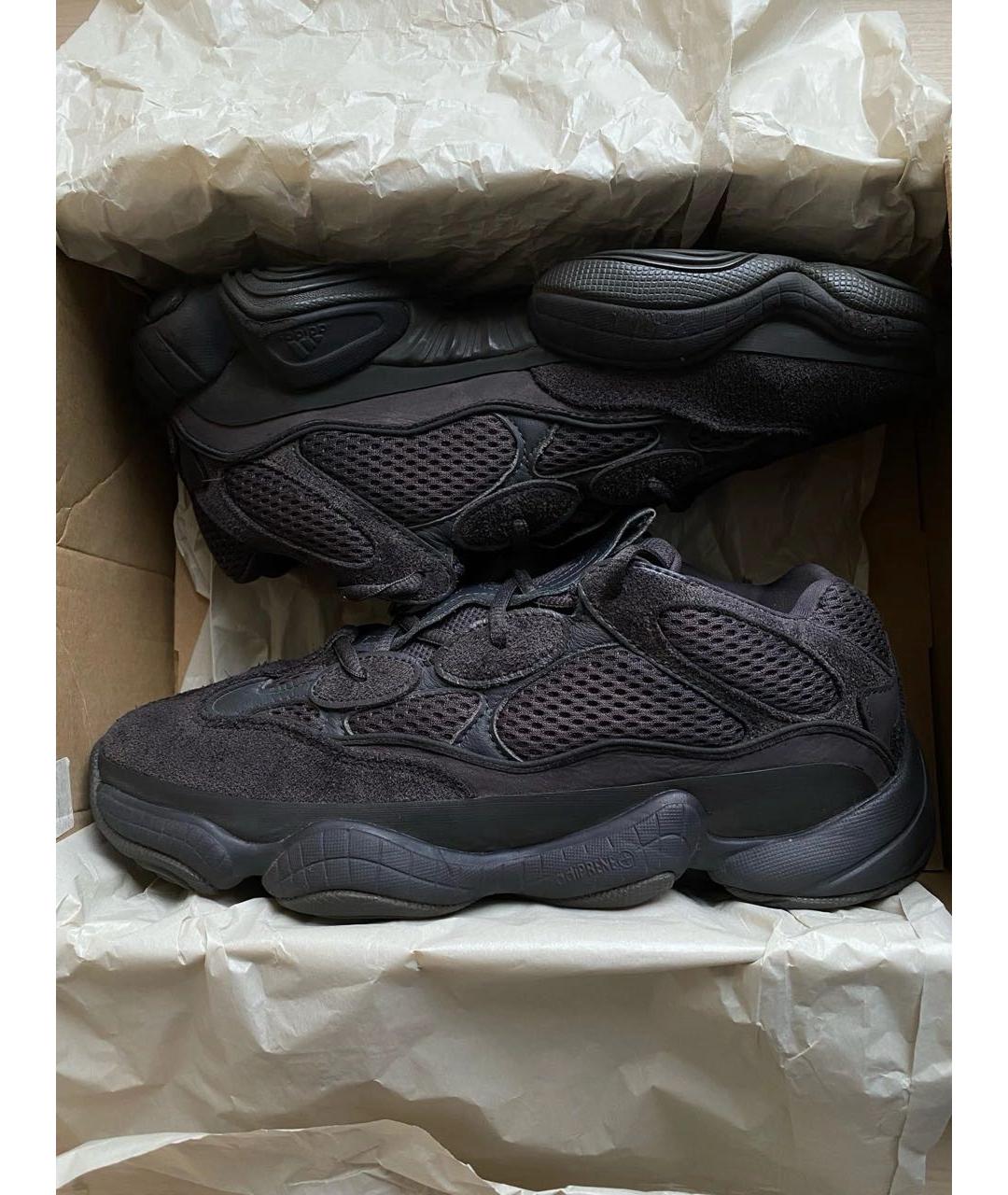 ADIDAS YEEZY Черные замшевые низкие кроссовки / кеды, фото 2