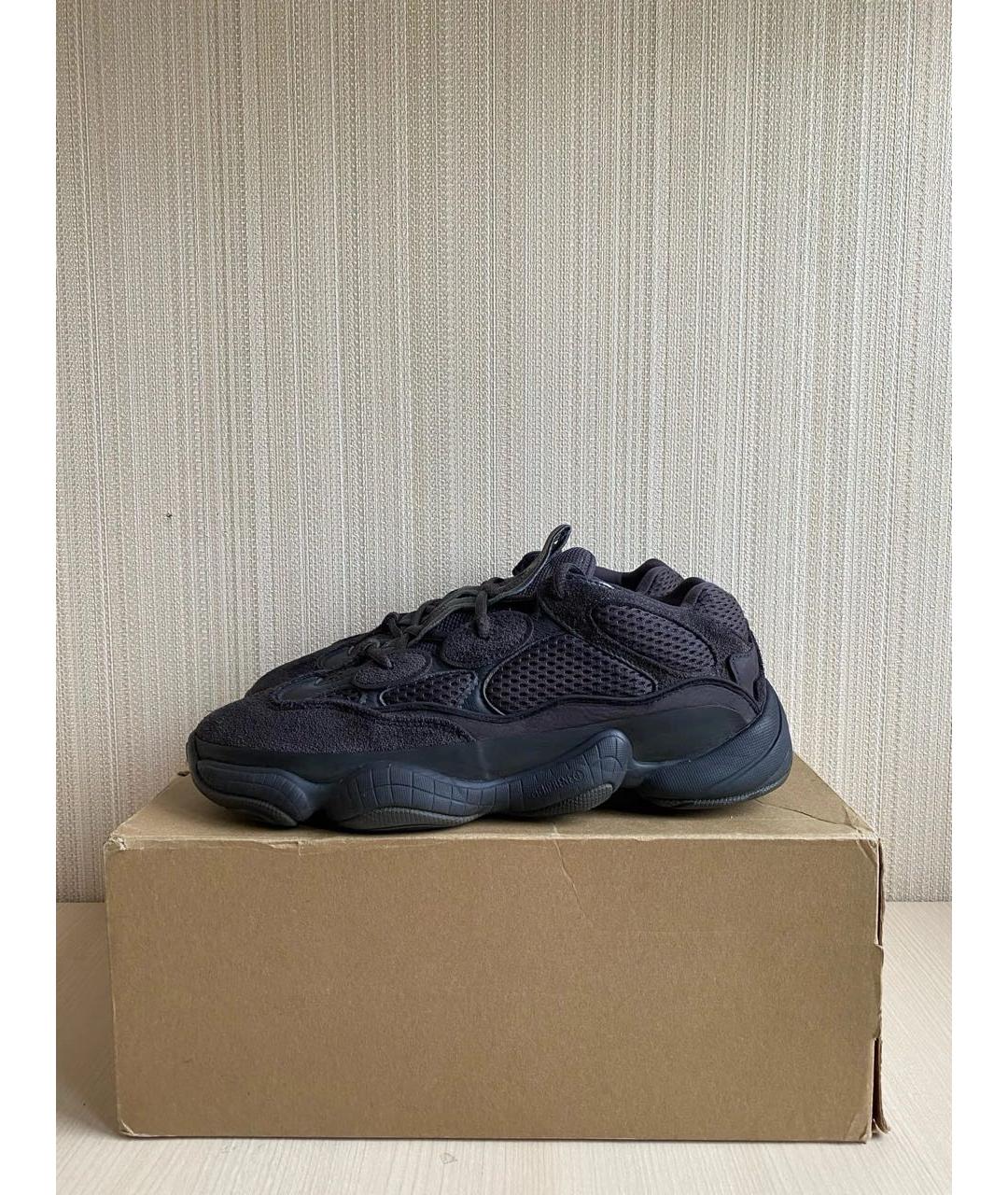 ADIDAS YEEZY Черные замшевые низкие кроссовки / кеды, фото 3