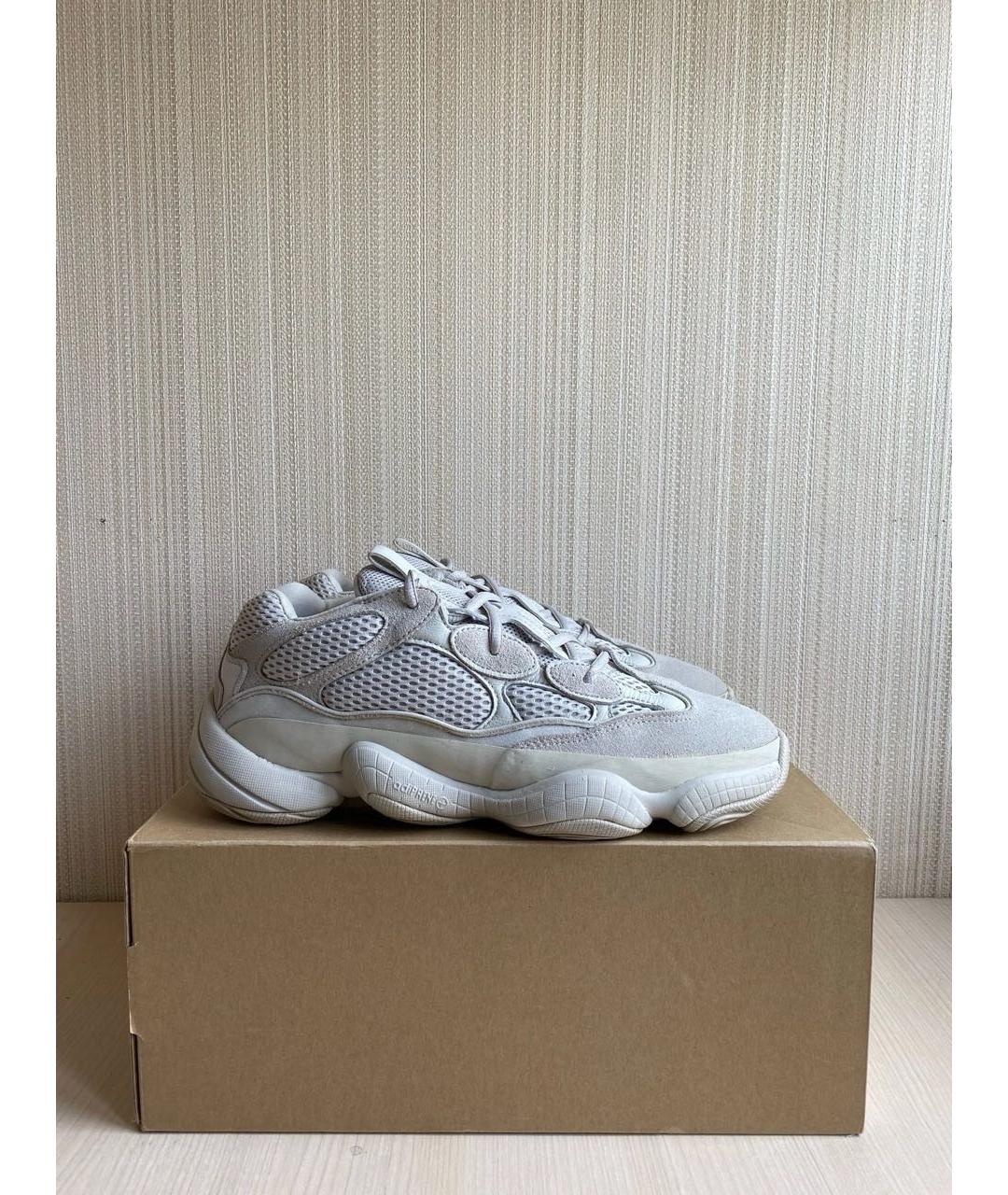 ADIDAS YEEZY Белые замшевые низкие кроссовки / кеды, фото 4