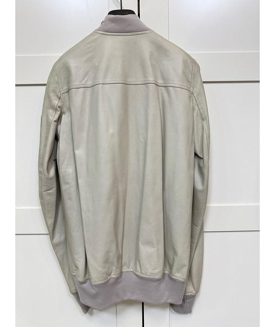 RICK OWENS Серая кожаная куртка, фото 2