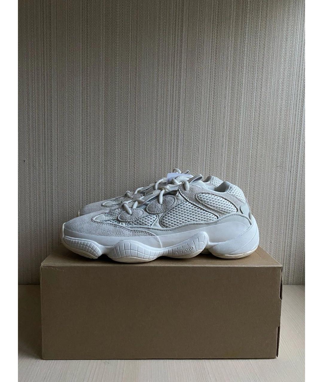 ADIDAS YEEZY Белые замшевые низкие кроссовки / кеды, фото 4