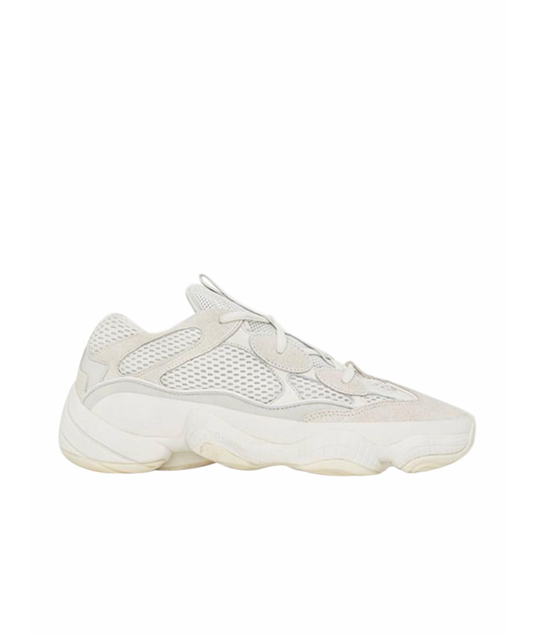 ADIDAS YEEZY Белые замшевые низкие кроссовки / кеды, фото 1