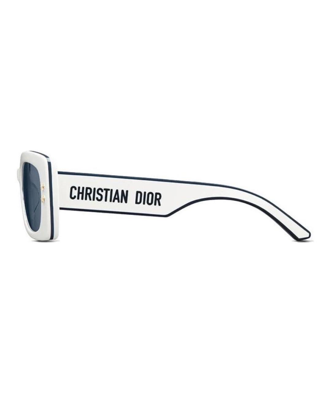 CHRISTIAN DIOR Белые пластиковые солнцезащитные очки, фото 3