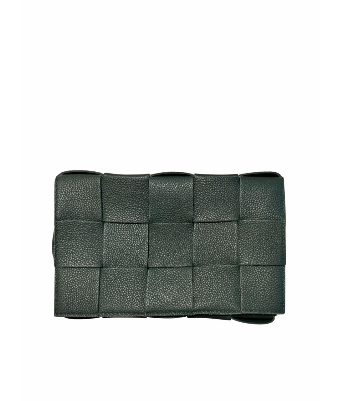 BOTTEGA VENETA Зеленая кожаная сумка через плечо, фото 1