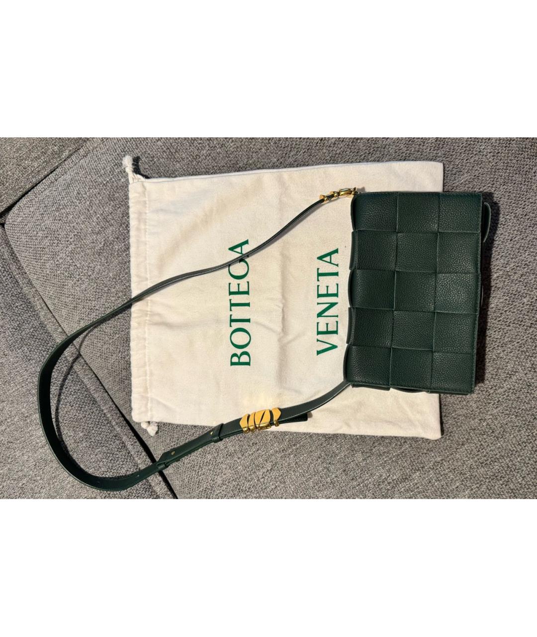 BOTTEGA VENETA Зеленая кожаная сумка через плечо, фото 2