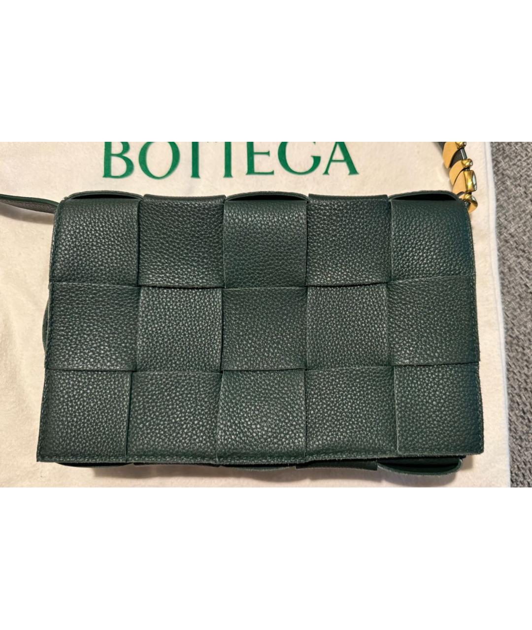 BOTTEGA VENETA Зеленая кожаная сумка через плечо, фото 6