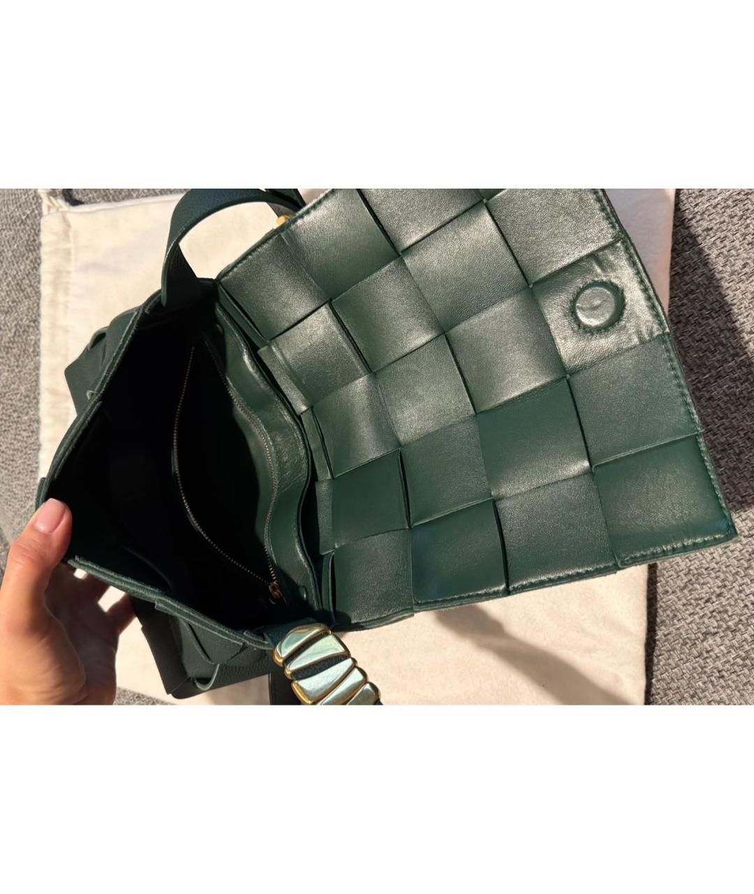 BOTTEGA VENETA Зеленая кожаная сумка через плечо, фото 5