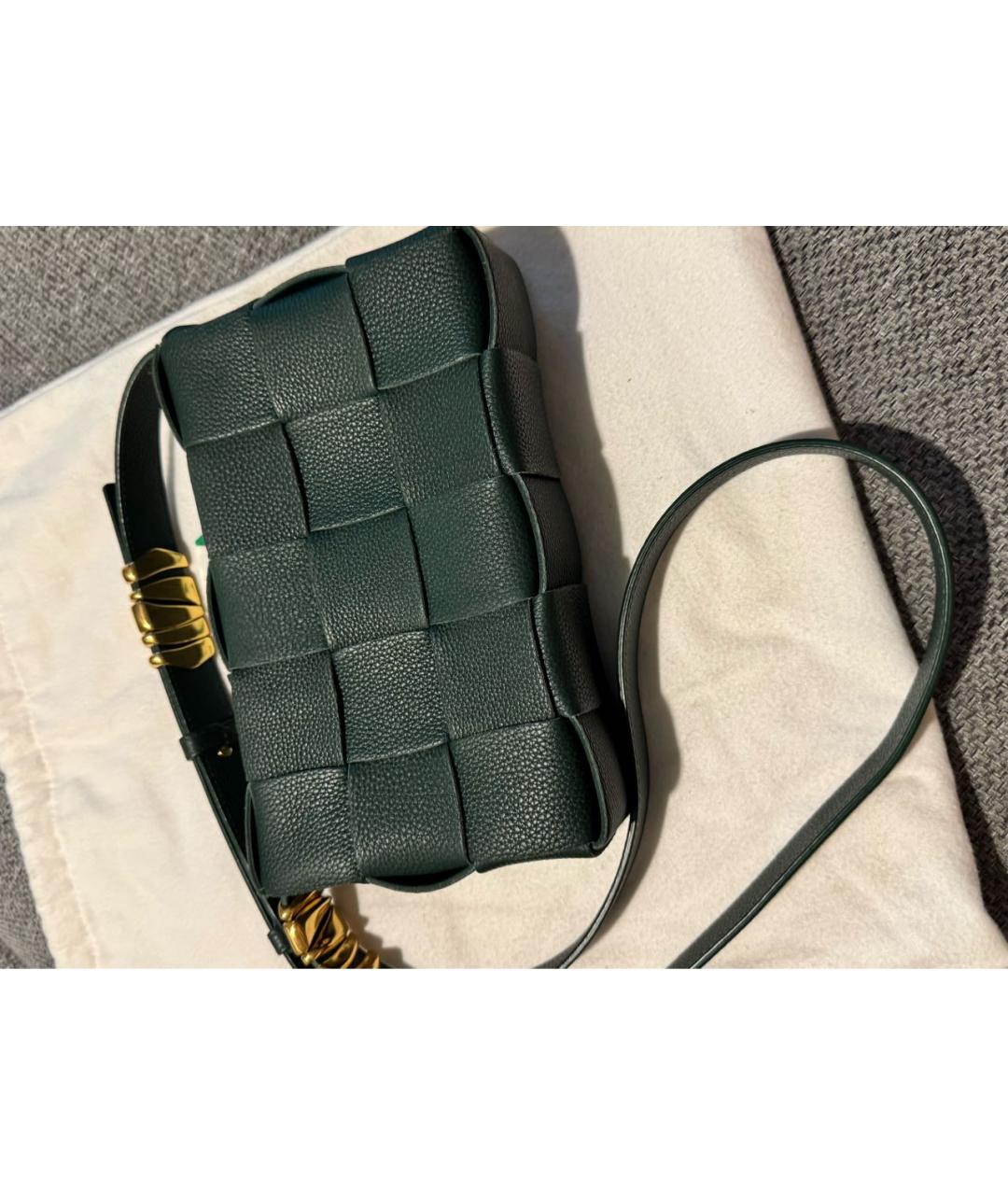 BOTTEGA VENETA Зеленая кожаная сумка через плечо, фото 4