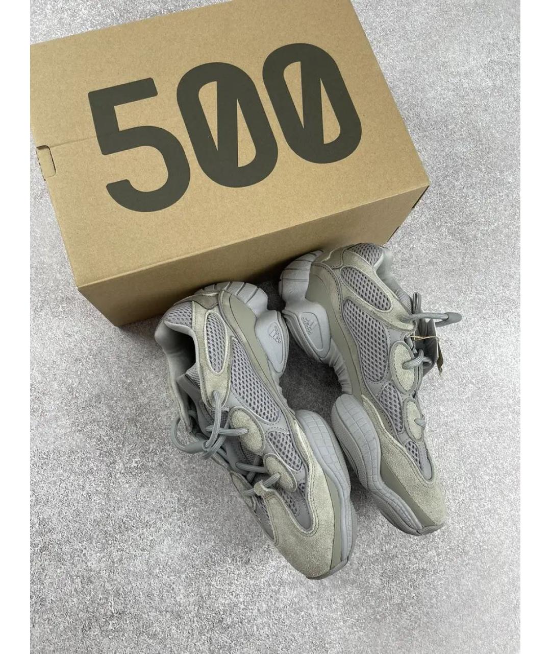 ADIDAS YEEZY Серые замшевые низкие кроссовки / кеды, фото 2