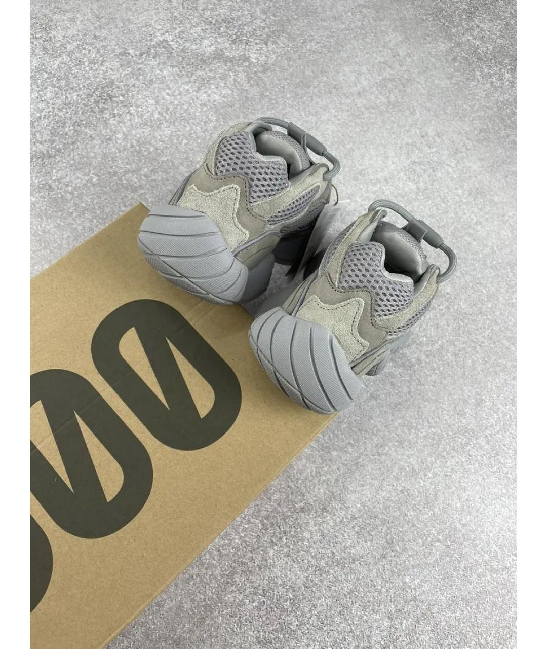 ADIDAS YEEZY Серые замшевые низкие кроссовки / кеды, фото 3