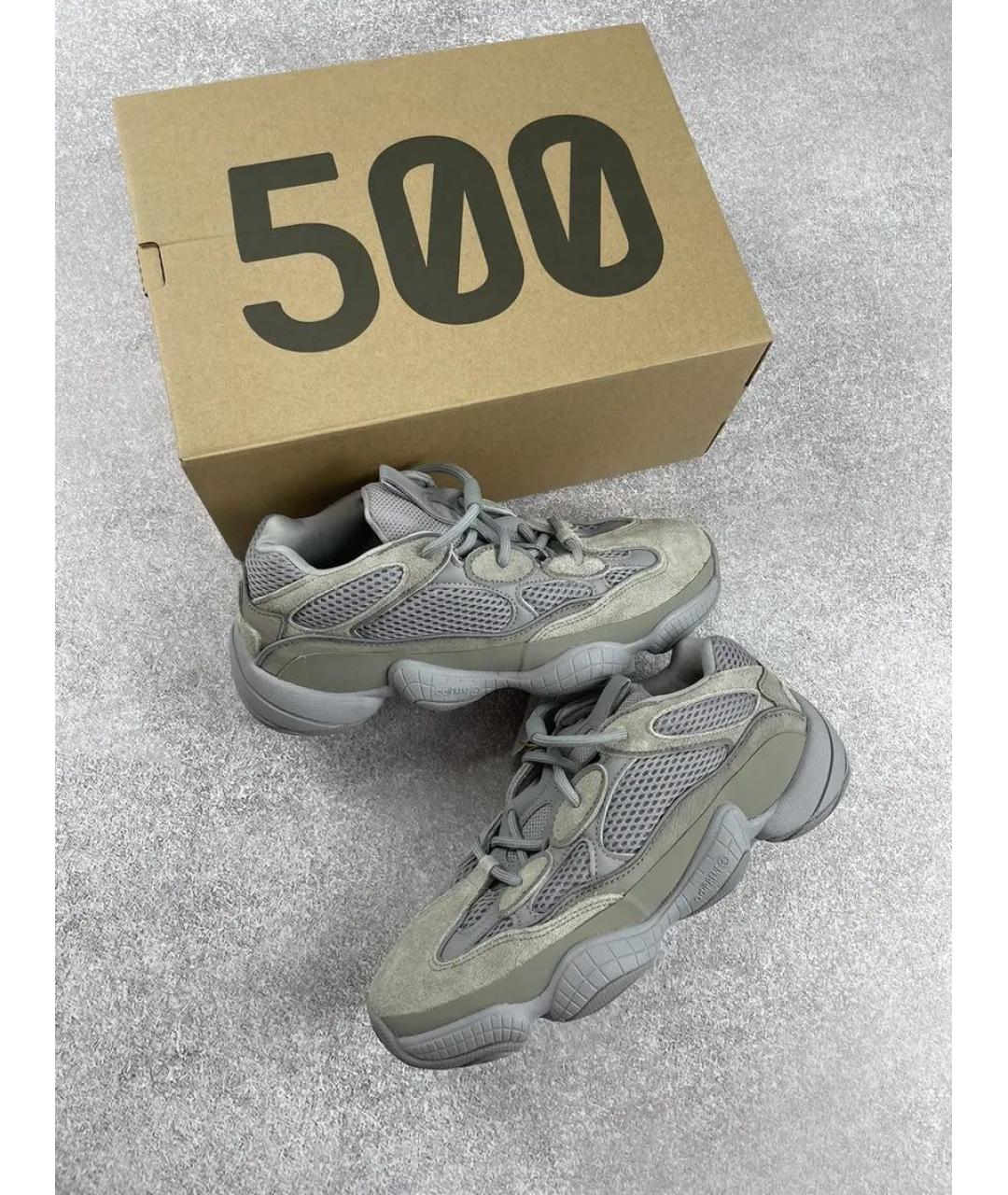 ADIDAS YEEZY Серые замшевые низкие кроссовки / кеды, фото 4