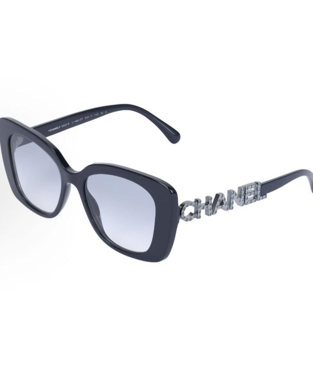 CHANEL Темно-синие пластиковые солнцезащитные очки, фото 4