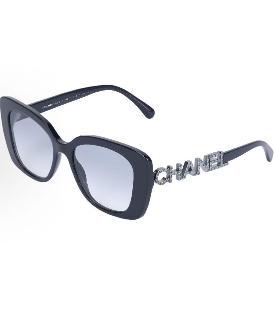 CHANEL Темно-синие пластиковые солнцезащитные очки, фото 3