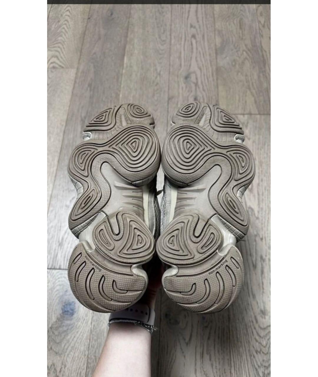 ADIDAS YEEZY Бежевые замшевые низкие кроссовки / кеды, фото 5