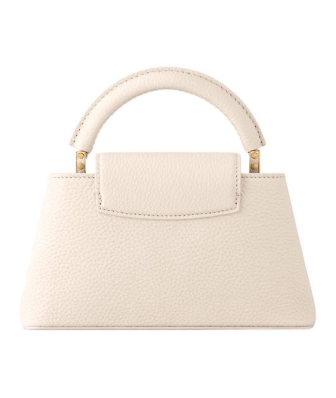 LOUIS VUITTON Бежевая кожаная сумка с короткими ручками, фото 3
