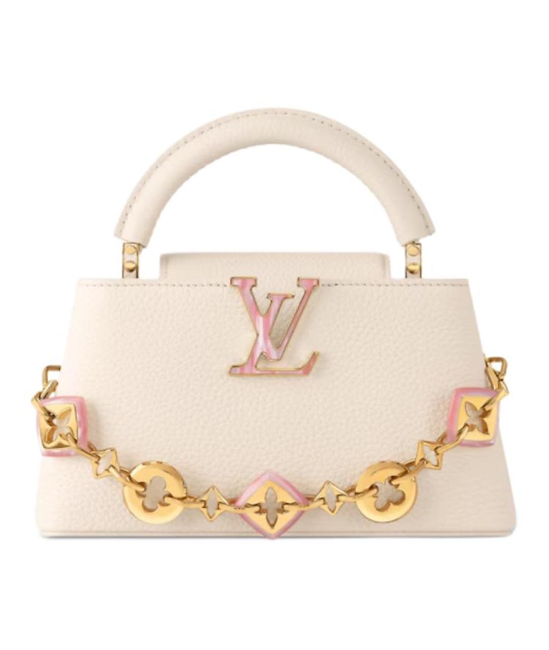 LOUIS VUITTON Бежевая кожаная сумка с короткими ручками, фото 1