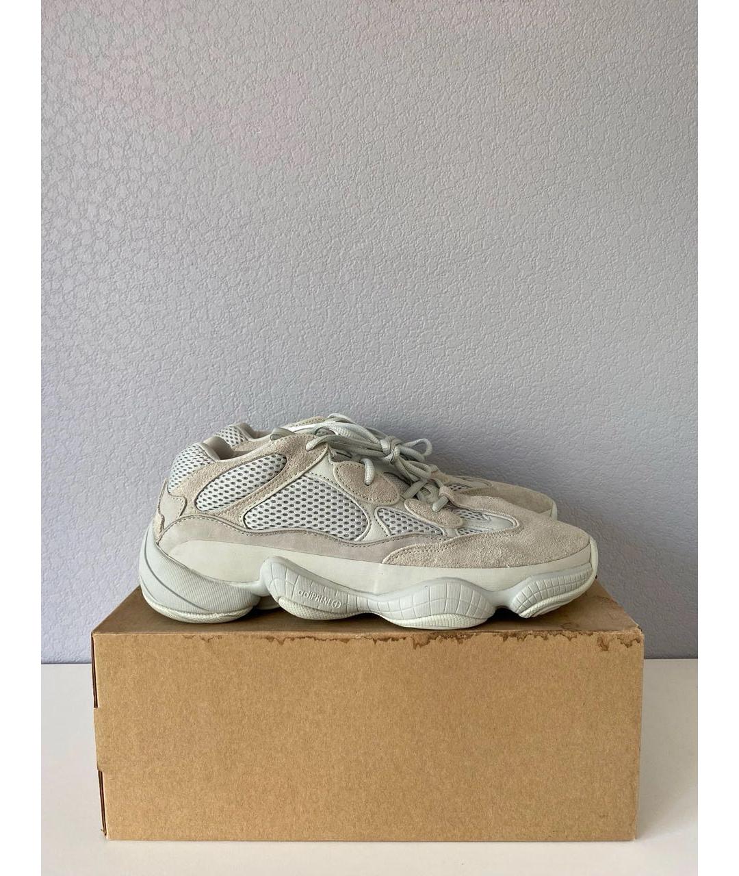 ADIDAS YEEZY Серые замшевые низкие кроссовки / кеды, фото 3