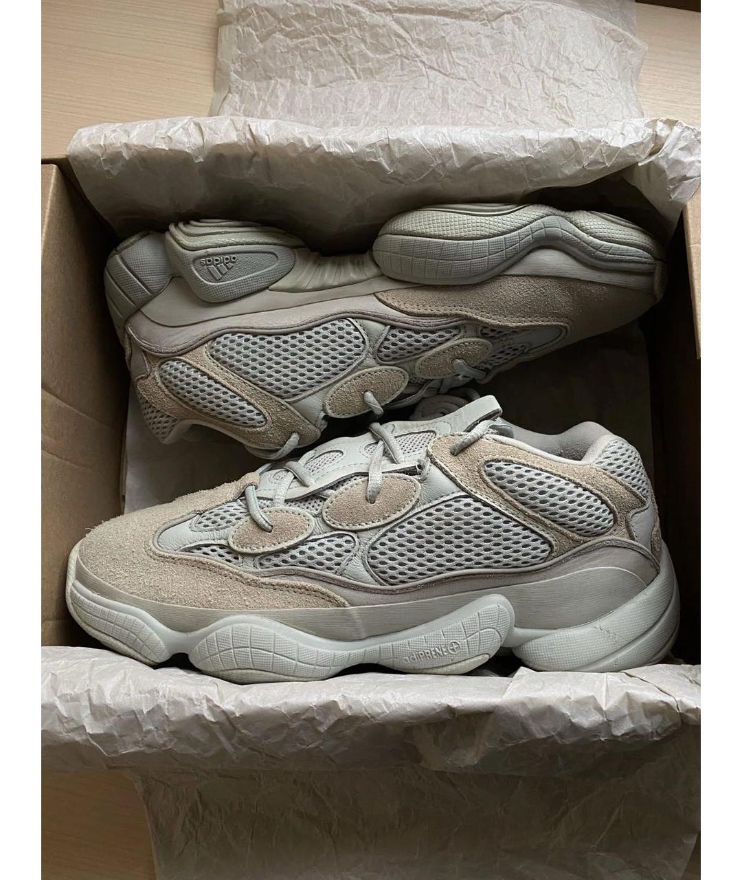 ADIDAS YEEZY Серые замшевые низкие кроссовки / кеды, фото 2