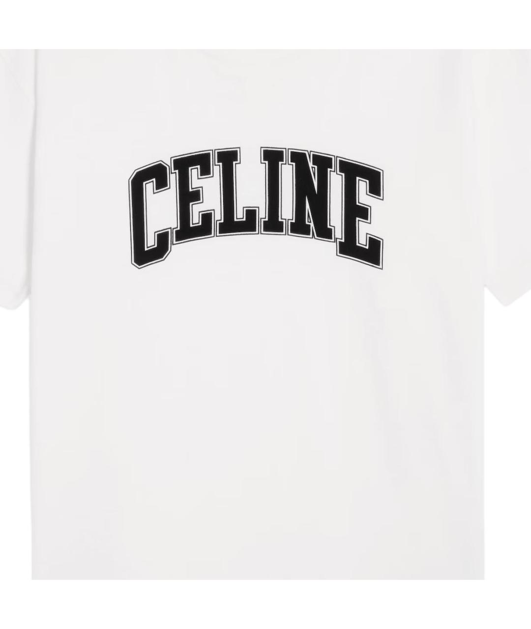 CELINE Белая хлопковая футболка, фото 3