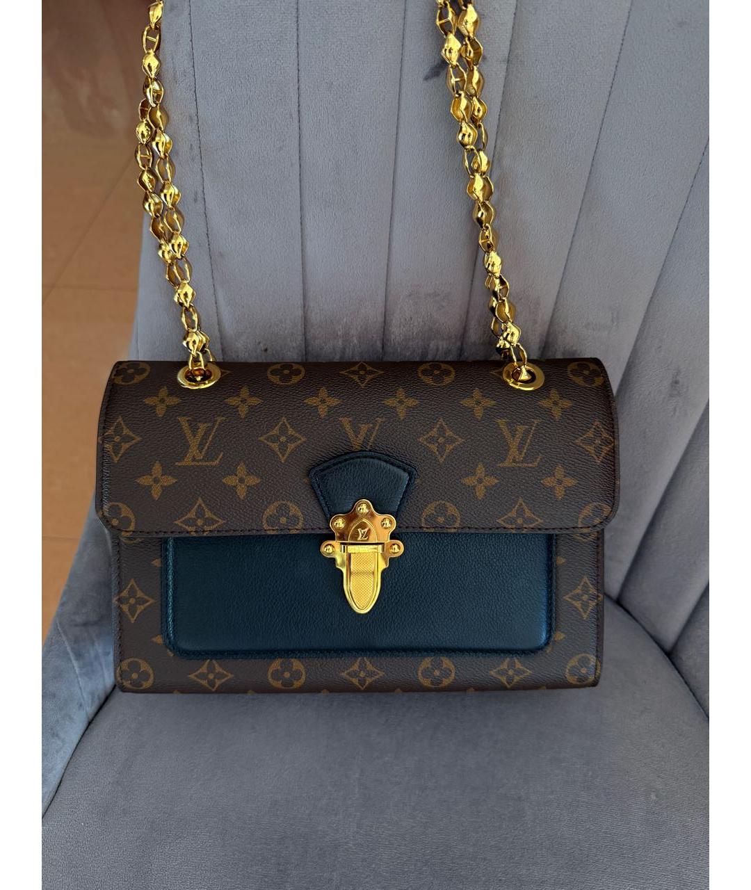 LOUIS VUITTON Коричневая кожаная сумка через плечо, фото 5
