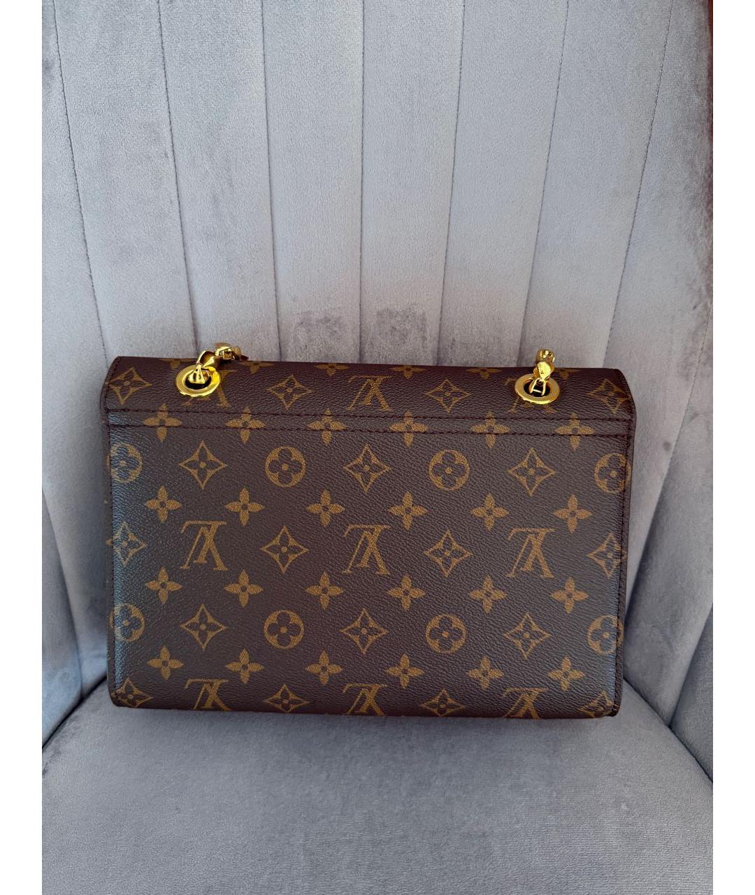 LOUIS VUITTON Коричневая кожаная сумка через плечо, фото 3