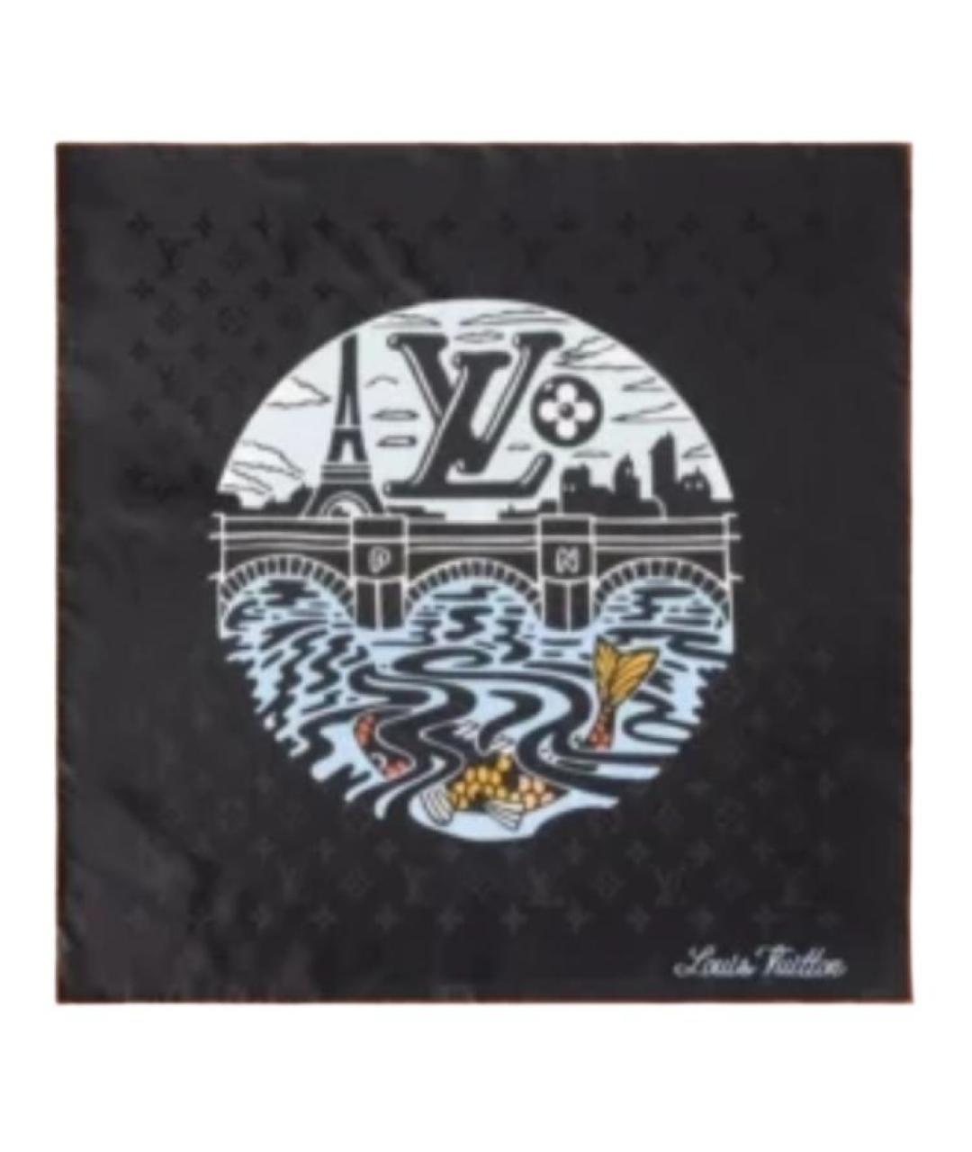 LOUIS VUITTON Черный платок, фото 2
