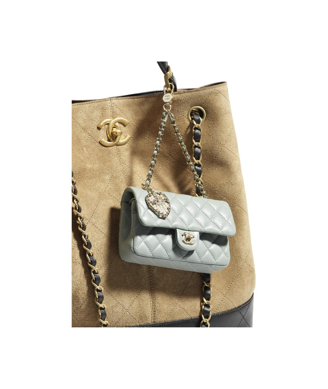 CHANEL Зеленый кожаный кошелек, фото 4