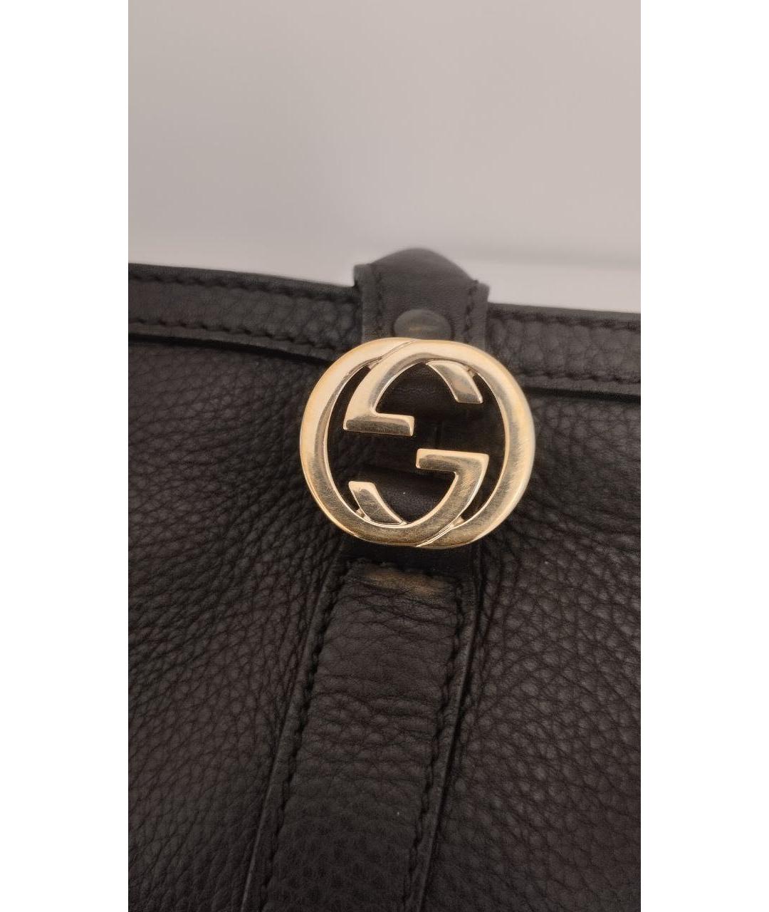 GUCCI Черная кожаная сумка тоут, фото 4